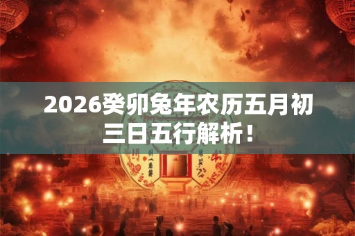 2026癸卯兔年农历五月初三日五行解析! 2026癸卯兔年农历五月初三日五行解析!