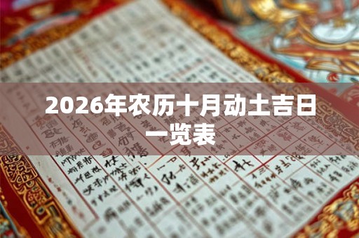2026年农历十月动土吉日一览表