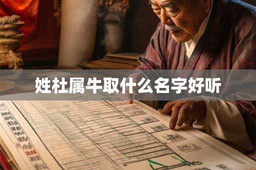 姓杜属牛取什么名字好听
