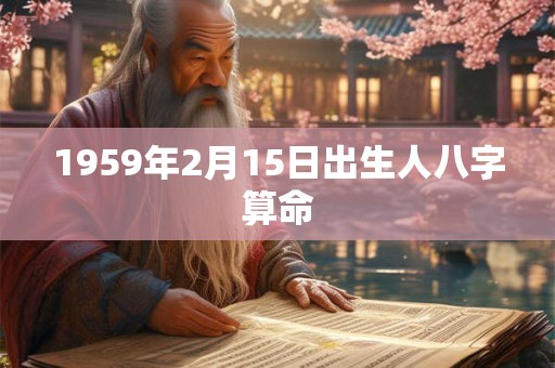 1959年2月15日出生人八字算命