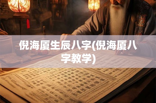 倪海厦生辰八字(倪海厦八字教学) 倪海厦生辰八字(倪海厦八字教学)