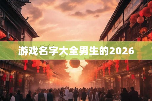 游戏名字大全男生的2026 游戏名字大全男生的2026