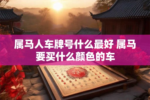 属马人车牌号什么最好 属马要买什么颜色的车