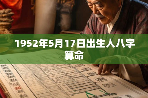 1952年5月17日出生人八字算命 1952年5月17日出生人八字算命