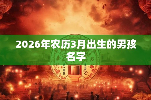 2026年农历3月出生的男孩名字