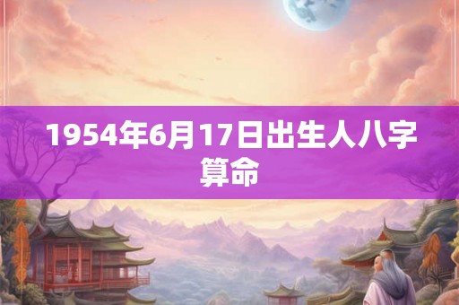 1954年6月17日出生人八字算命 1954年6月17日出生人八字算命
