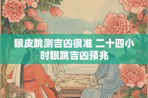 眼皮跳测吉凶很准 二十四小时眼跳吉凶预兆 眼皮跳测吉凶很准 二十四小时眼跳吉凶预兆