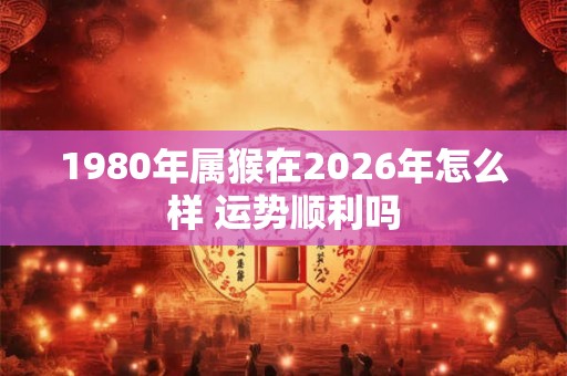 1980年属猴在2026年怎么样 运势顺利吗 1980年属猴在2026年怎么样 运势顺利吗