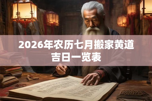 2026年农历七月搬家黄道吉日一览表