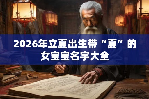 2026年立夏出生带“夏”的女宝宝名字大全