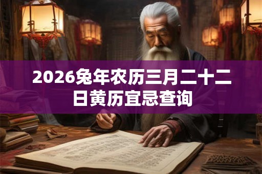 2026兔年农历三月二十二日黄历宜忌查询 2026兔年农历三月二十二日黄历宜忌查询