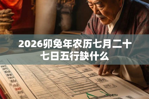 2026卯兔年农历七月二十七日五行缺什么