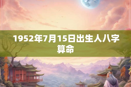 1952年7月15日出生人八字算命