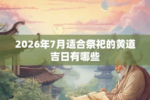 2026年7月适合祭祀的黄道吉日有哪些 2026年7月适合祭祀的黄道吉日有哪些