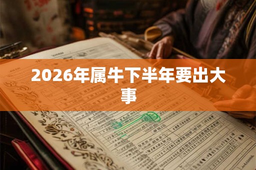 2026年属牛下半年要出大事
