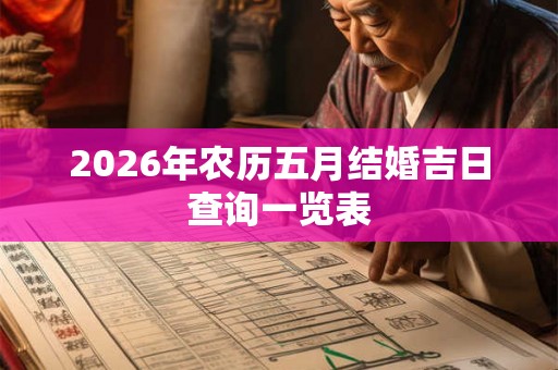 2026年农历五月结婚吉日查询一览表 2026年农历五月结婚吉日查询一览表