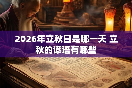 2026年立秋日是哪一天 立秋的谚语有哪些 2026年立秋日是哪一天 立秋的谚语有哪些