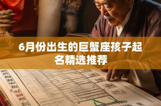 6月份出生的巨蟹座孩子起名精选推荐 6月份出生的巨蟹座孩子起名精选推荐