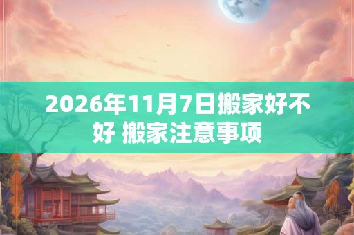 2026年11月7日搬家好不好 搬家注意事项 2026年11月7日搬家好不好 搬家注意事项