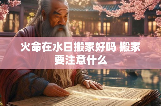 火命在水日搬家好吗 搬家要注意什么