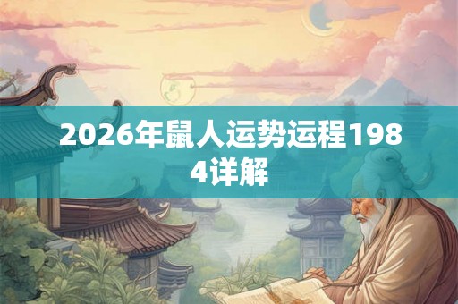2026年鼠人运势运程1984详解