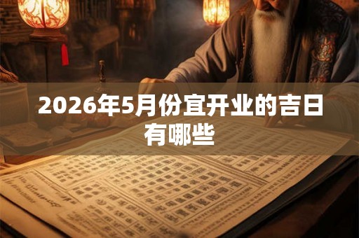 2026年5月份宜开业的吉日有哪些 2026年5月份宜开业的吉日有哪些