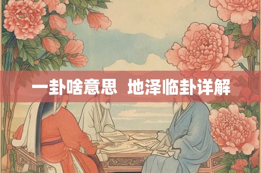 一卦啥意思  地泽临卦详解