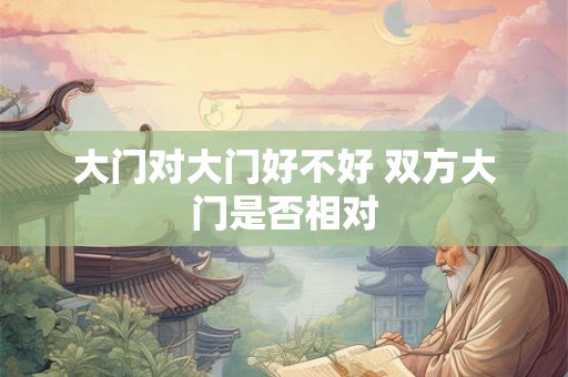 大门对大门好不好 双方大门是否相对 大门对大门好不好 双方大门是否相对