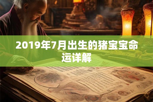 2019年7月出生的猪宝宝命运详解 2019年7月出生的猪宝宝命运详解