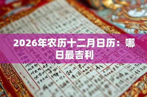 2026年农历十二月日历:哪日最吉利 2026年农历十二月日历:哪日最吉利