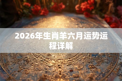 2026年生肖羊六月运势运程详解 2026年生肖羊六月运势运程详解