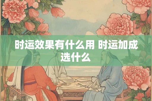 时运效果有什么用 时运加成选什么 时运效果有什么用 时运加成选什么