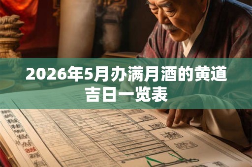 2026年5月办满月酒的黄道吉日一览表 2026年5月办满月酒的黄道吉日一览表