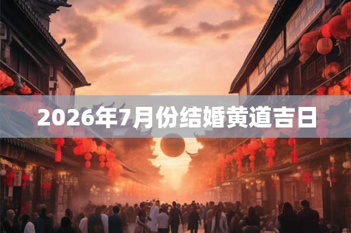 2026年7月份结婚黄道吉日 2026年7月份结婚黄道吉日