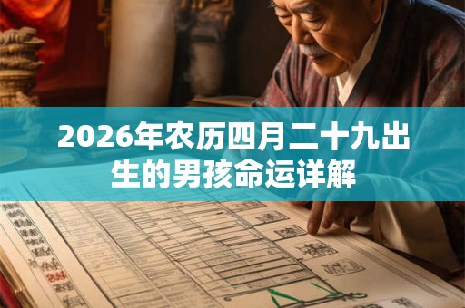 2026年农历四月二十九出生的男孩命运详解