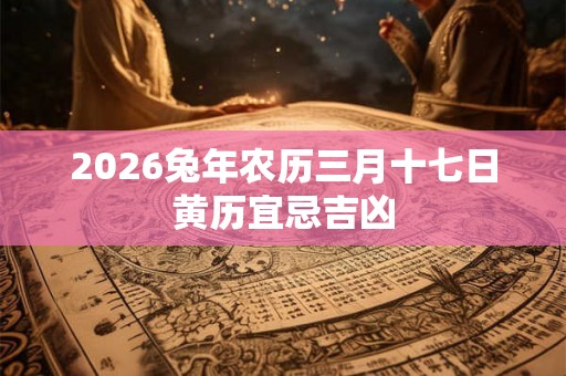 2026兔年农历三月十七日黄历宜忌吉凶