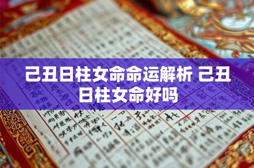 己丑日柱女命命运解析 己丑日柱女命好吗