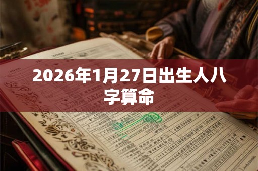 2026年1月27日出生人八字算命 2026年1月27日出生人八字算命