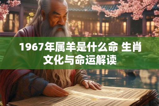 1967年属羊是什么命 生肖文化与命运解读 1967年属羊是什么命 生肖文化与命运解读