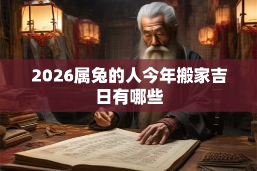 2026属兔的人今年搬家吉日有哪些 2026属兔的人今年搬家吉日有哪些