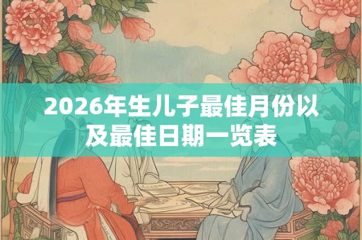 2026年生儿子最佳月份以及最佳日期一览表 2026年生儿子最佳月份以及最佳日期一览表