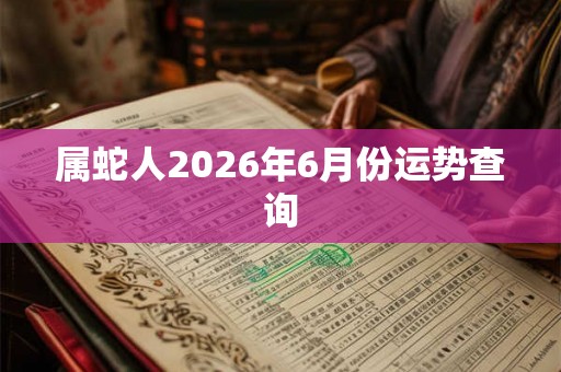 属蛇人2026年6月份运势查询