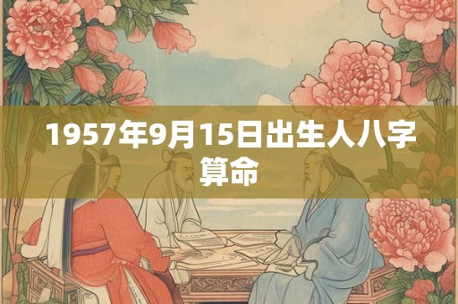 1957年9月15日出生人八字算命 1957年9月15日出生人八字算命