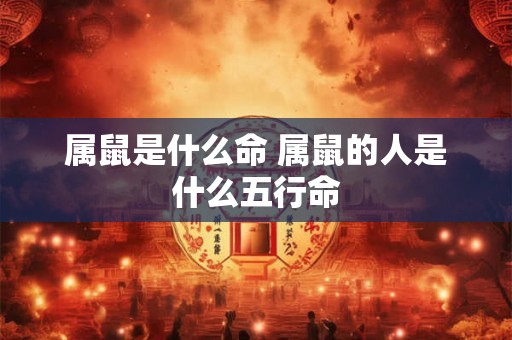 属鼠是什么命 属鼠的人是什么五行命