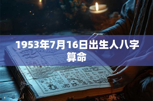 1953年7月16日出生人八字算命 1953年7月16日出生人八字算命
