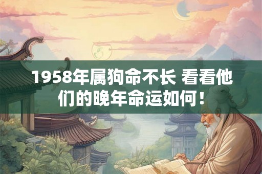 1958年属狗命不长 看看他们的晚年命运如何! 1958年属狗命不长 看看他们的晚年命运如何!