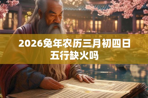 2026兔年农历三月初四日五行缺火吗