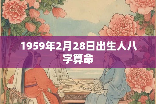 1959年2月28日出生人八字算命 1959年2月28日出生人八字算命