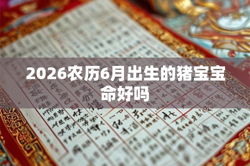 2026农历6月出生的猪宝宝命好吗 2026农历6月出生的猪宝宝命好吗