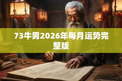 73牛男2026年每月运势完整版